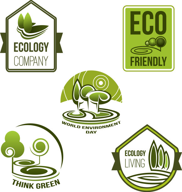 生态商业和绿色生活标志生态设计图片下载
