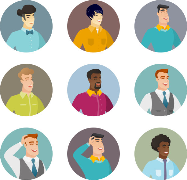 圆圈里的一组商业人物素材图片