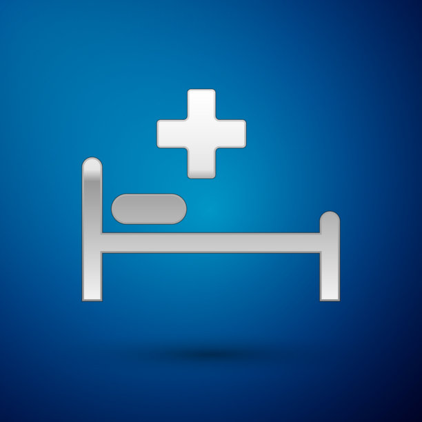 银色医院病床，有医学符号图片下载