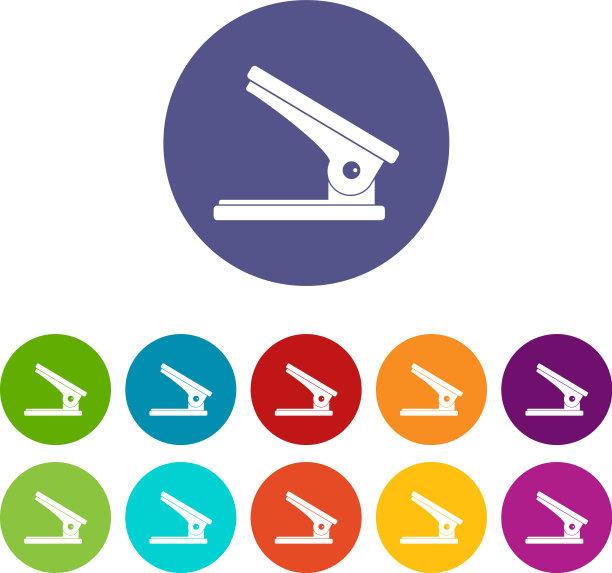 办公室打孔纸图标设置平图片下载