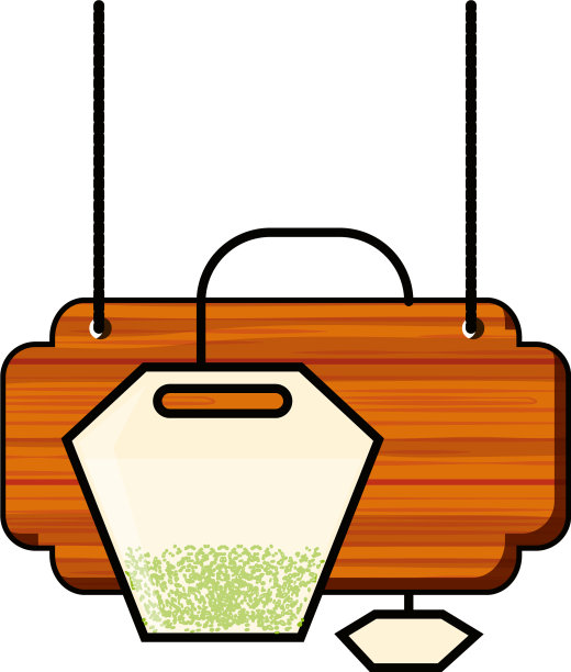 标签与茶叶袋木制图片下载