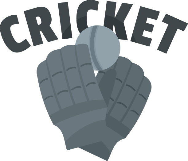 板球手套标志平风格图片下载