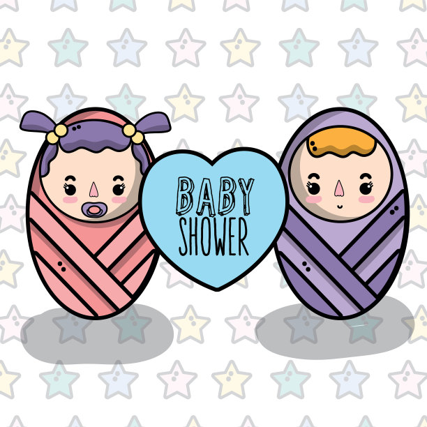 婴儿派对的邀请函，庆祝新家庭的到来图片下载