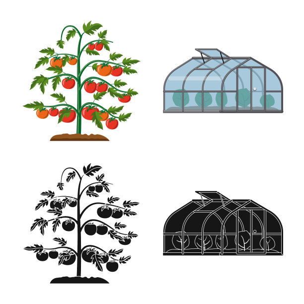 温室及植物标志图片下载