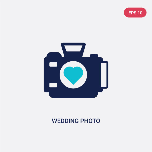 两个彩色婚礼照片图标从生日派对图片下载