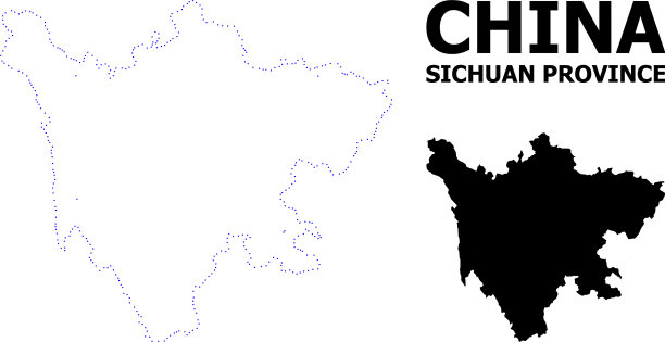 用等高线点阵绘制四川省地图图片下载
