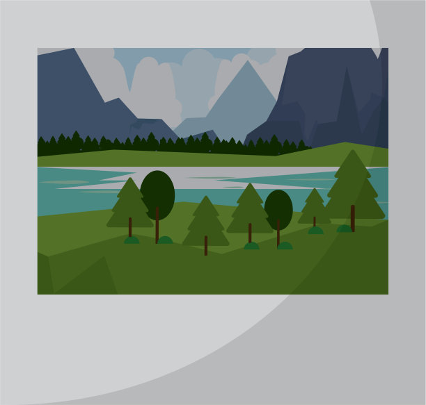 风景即时照片孤立卡通图片下载