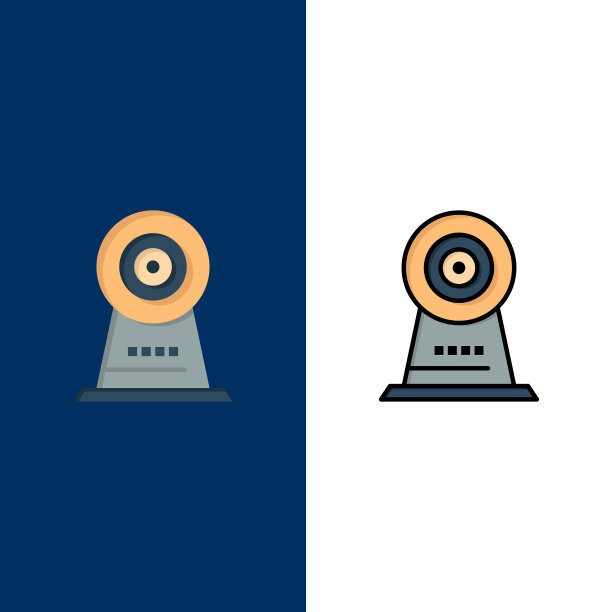 摄像头摄像头安全酒店图标和直线图片下载