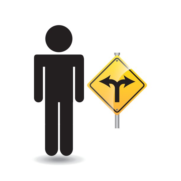 路岔路口剪影人图片下载