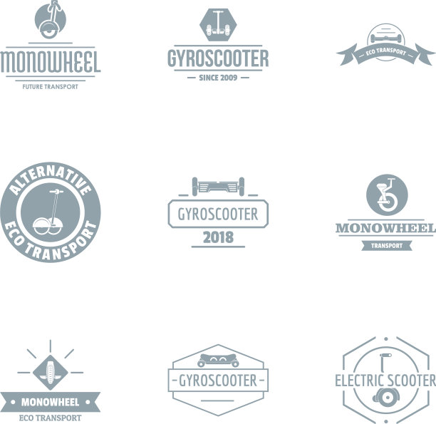 摩托车标志设置简约风格图片下载