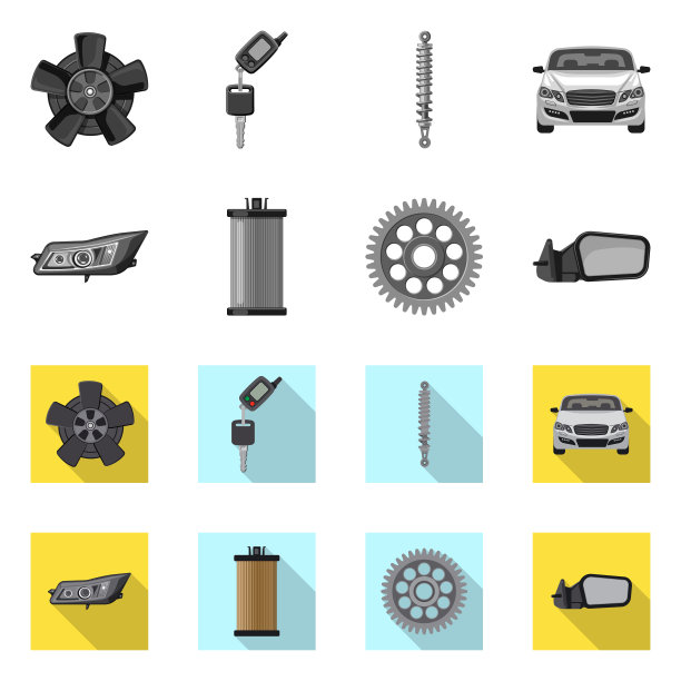 汽车及汽车零件符号集的设计图片下载