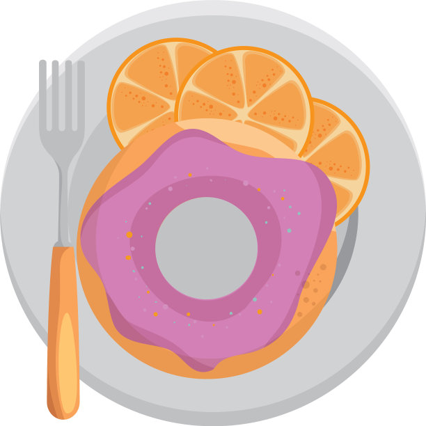 甜甜甜圈配橙子图片下载
