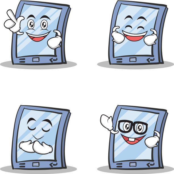 一套卡通风格的平板人物图片下载