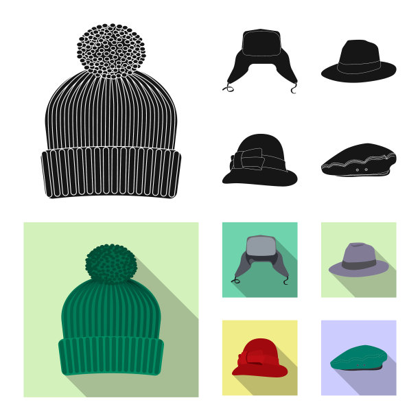 孤立的头饰和帽子图标对象图片下载