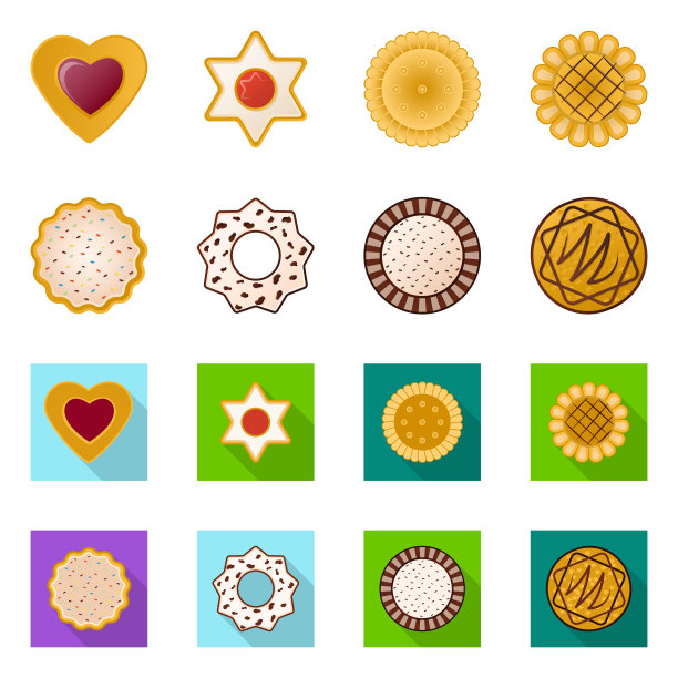 设计饼干和烘焙图标收集图片下载