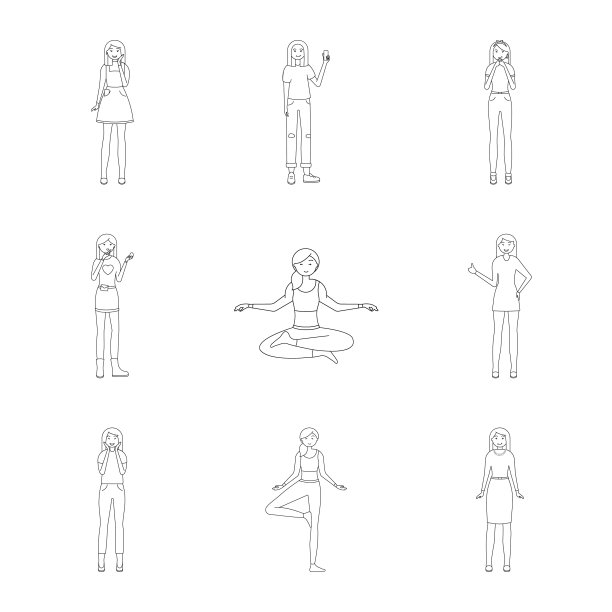 姿势和情绪符号图片下载