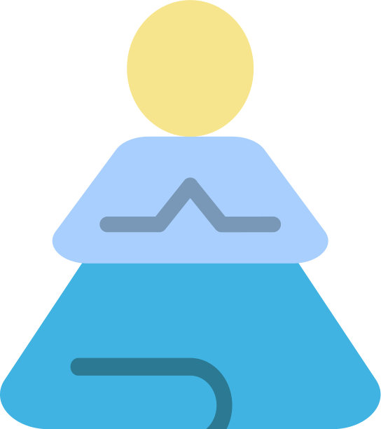 快速冥想训练瑜伽平面彩色图标图片下载