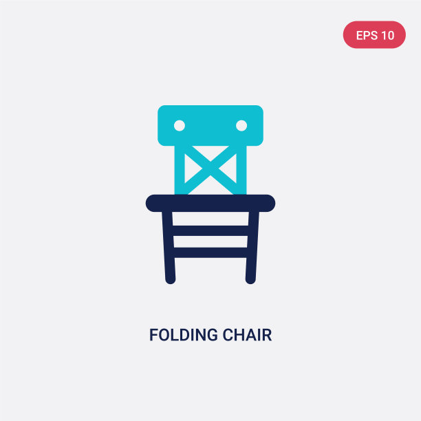 两种颜色的折叠椅图标从露营概念图片下载