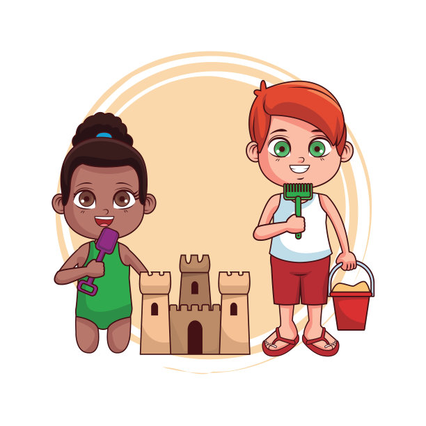 夏天穿着泳衣的孩子们图片下载