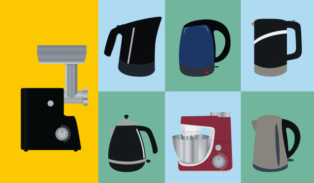 厨房电器一套电热水壶烧肉图片下载