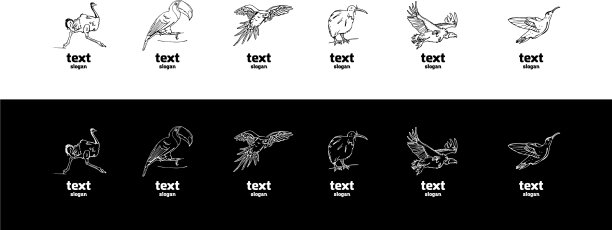 手绘铅笔图形鸟集图片下载