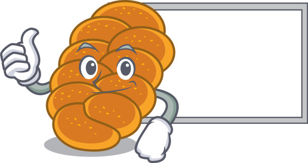 与板上的黑脸人物卡通竖起大拇指图片下载