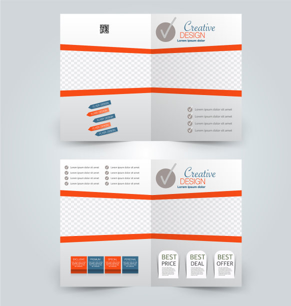 两页折叠宣传册模板设计图片下载