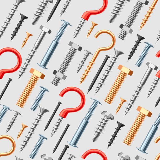 无缝模式与螺栓、螺母、钉子图片下载