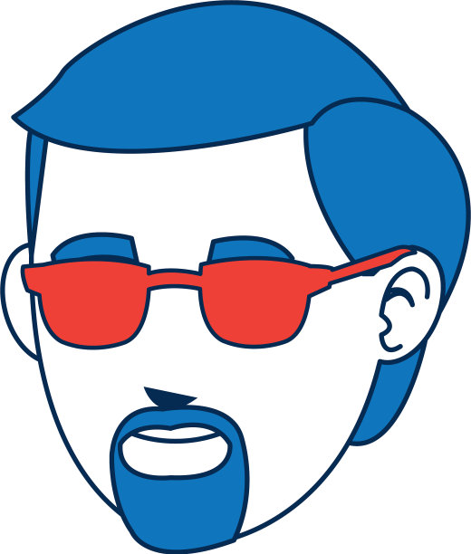 蓝色头发的男人头像图片下载