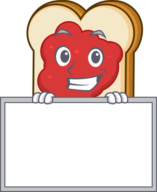 带着果酱的面包咧嘴笑着图片下载