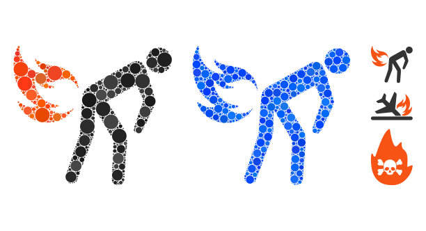 火放屁马赛克图标圆点图片下载