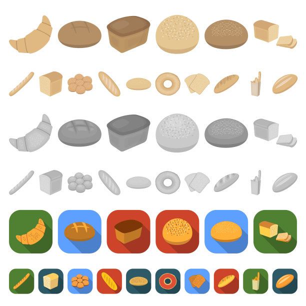 面包卡通图标类型的集合图片下载