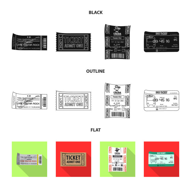 门票和入场图标的设计图片下载