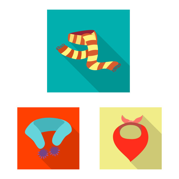 围巾和披肩标志系列设计图片下载