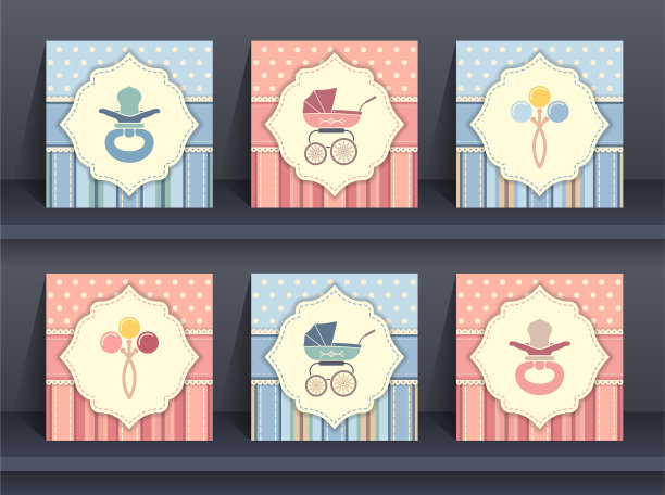 一套婴儿邀请函图片下载