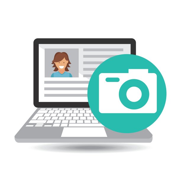 笔记本社交档案摄像头图标图片下载