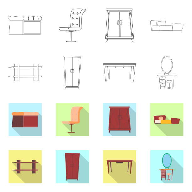 家具及公寓标志套装设计图片下载