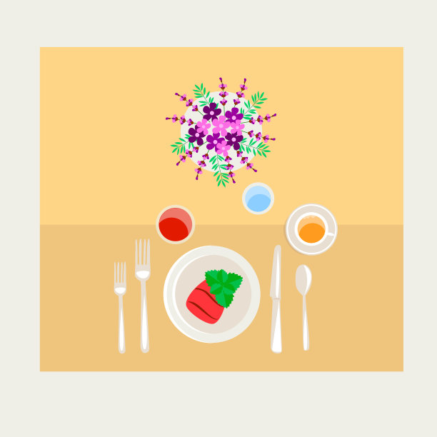 餐桌设置肉类晚餐图片下载