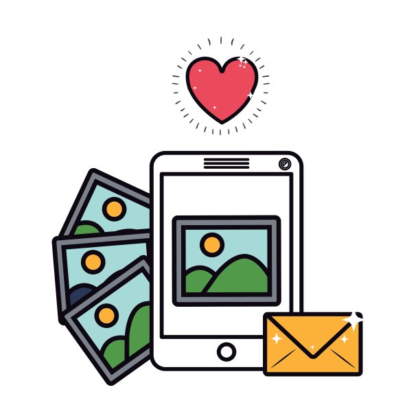 现代手机与互联网相关的图标形象图片下载