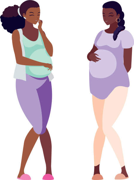 两个非洲式怀孕女性角色图片下载