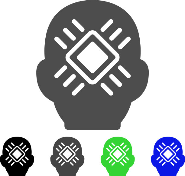 电子头扁平图标图片下载