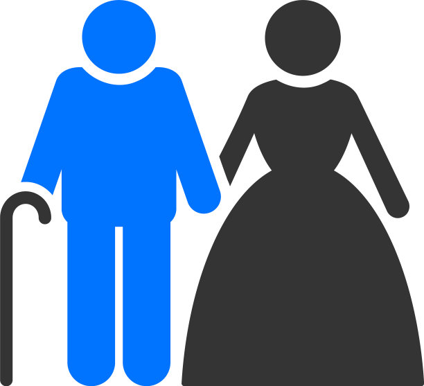 祖父母夫妇扁平图标图片下载