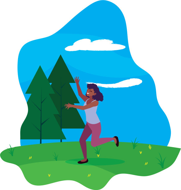 年轻女子在公园里庆祝图片下载