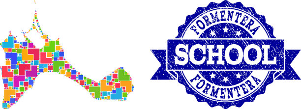 马赛克地图的entera岛和擦伤图片下载