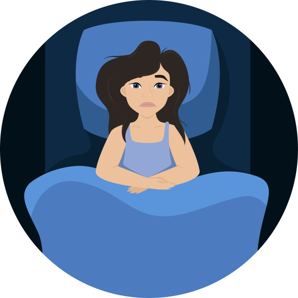 女人正躺在床上失眠的疲惫的女孩图片下载
