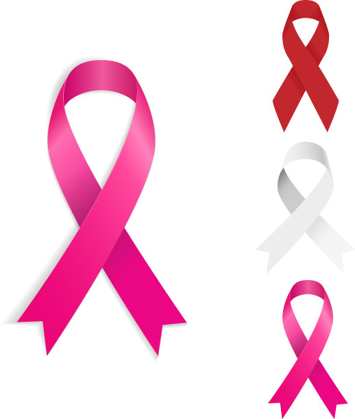 设置灰红色和粉红丝带图片下载