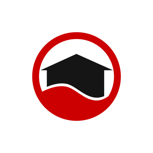 圈红色的房地产标志和名片图片下载