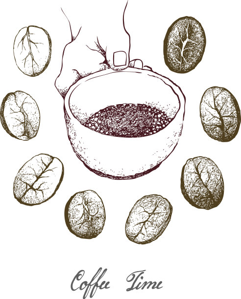 手握一杯热咖啡的手画图片下载