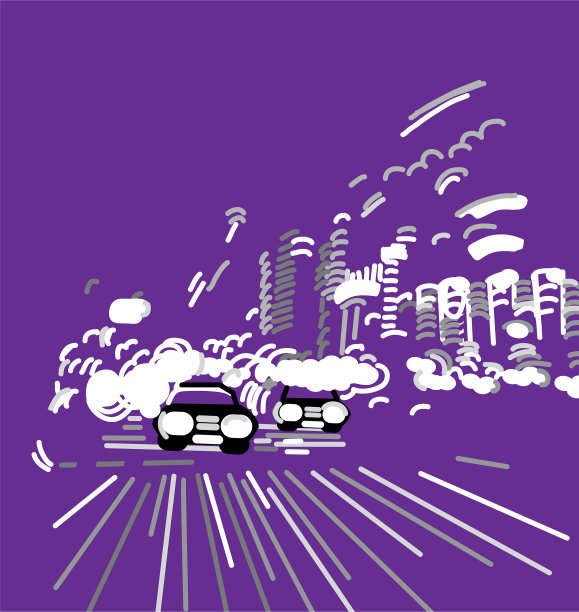 汽车夜城市抽象城市街道图片下载