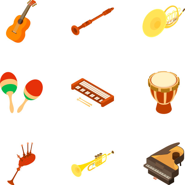 乐器图标设置等距样式图片下载